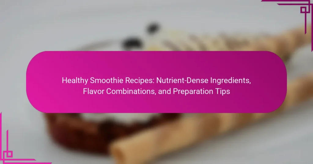 Healthy Smoothie Recipes: Nutrient-Dense Ingredients, Flavor Combinations, and Preparation Tips