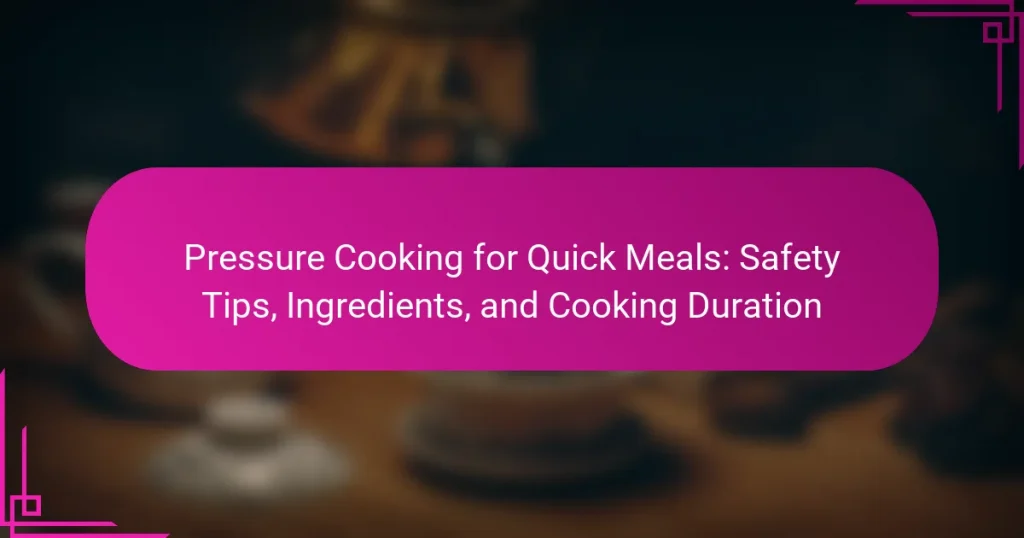 Pressure Cooking for Quick Meals: Safety Tips, Ingredients, and Cooking Duration