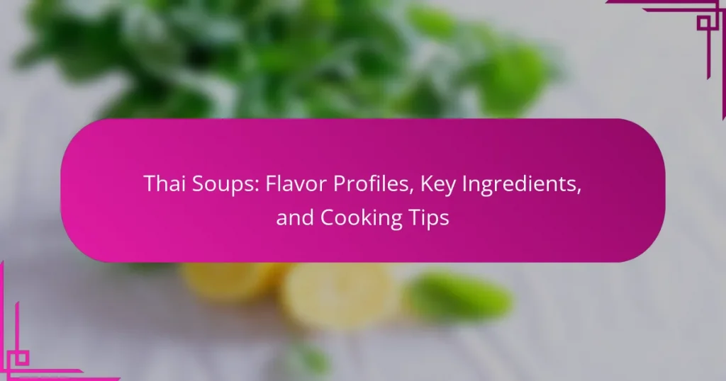 Thai Soups: Flavor Profiles, Key Ingredients, and Cooking Tips