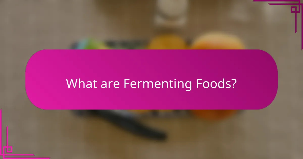 What are Fermenting Foods?