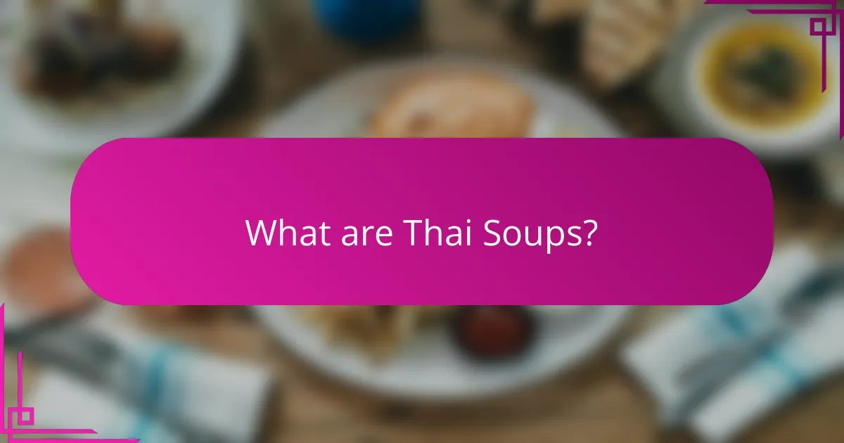 What are Thai Soups?