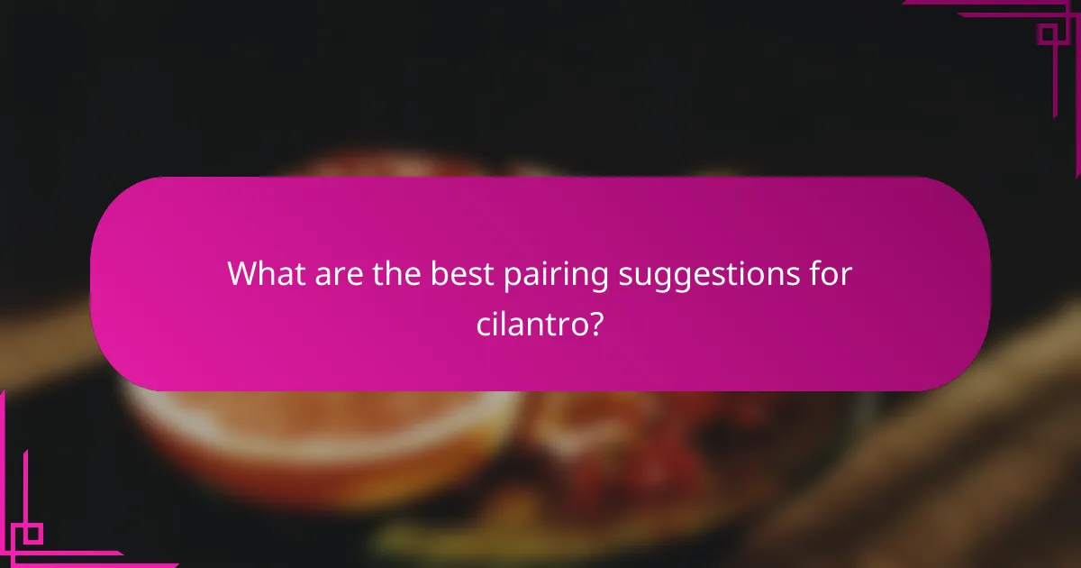 What are the best pairing suggestions for cilantro?