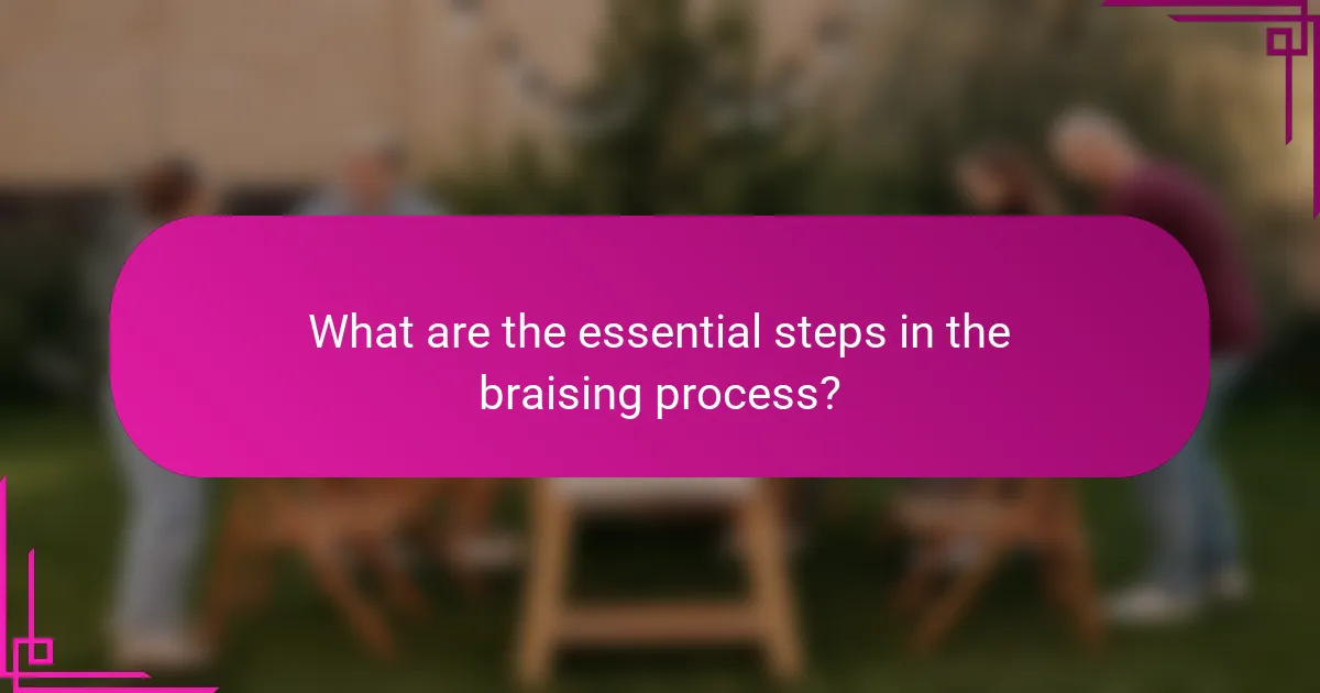 What are the essential steps in the braising process?